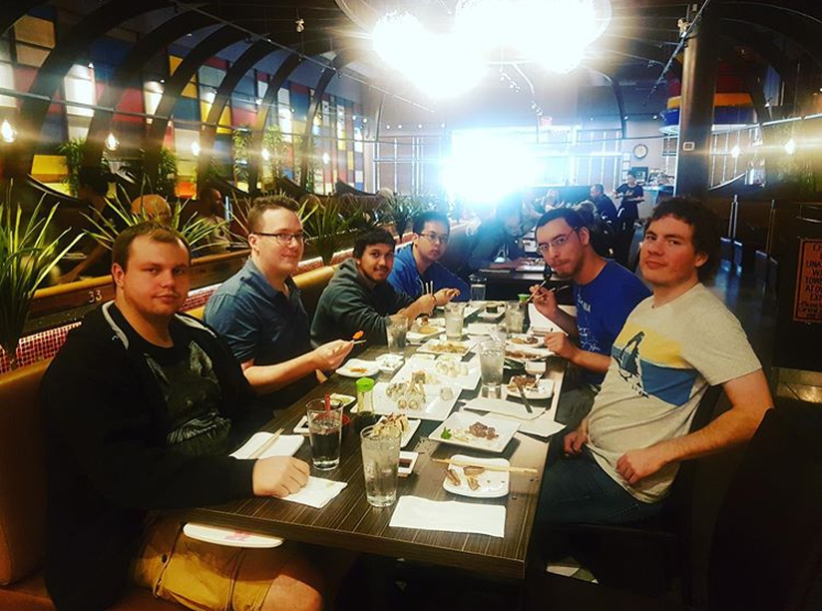 Final ADknown Games team lunch at Cherry Blossom Sushi.